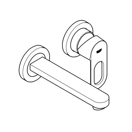 GROHE 20289000 - двухотверстной смеситель для раковины BAULOOP 110 мм, полированный хром