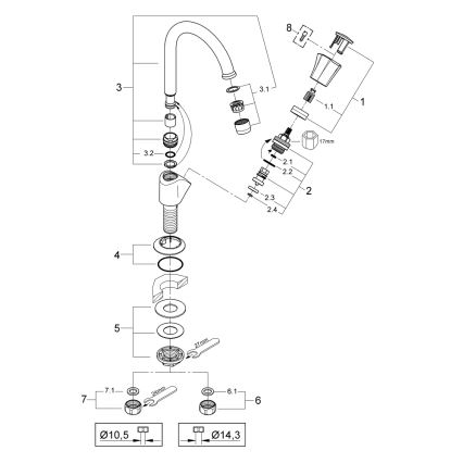 GROHE 20393001 - Напольный вентиль COSTA L DN 15 полированный хром