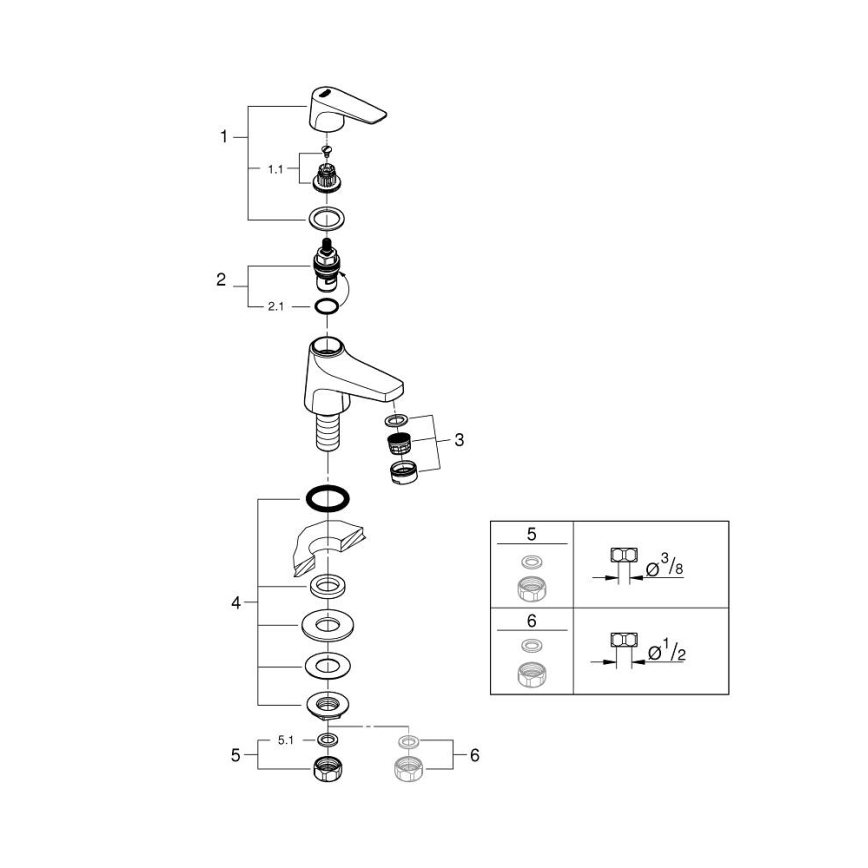 GROHE 20577000 - П'єдестальний вентиль START FLOW DN 15 полірований хром