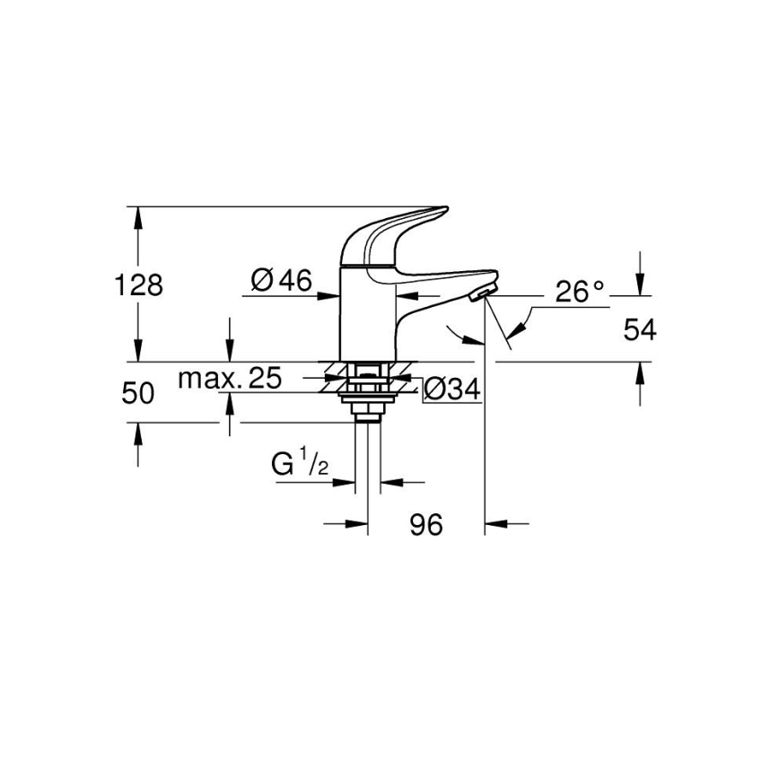 GROHE 20617001 - Настільний вентиль SWIFT, розмір XS, полірований хром