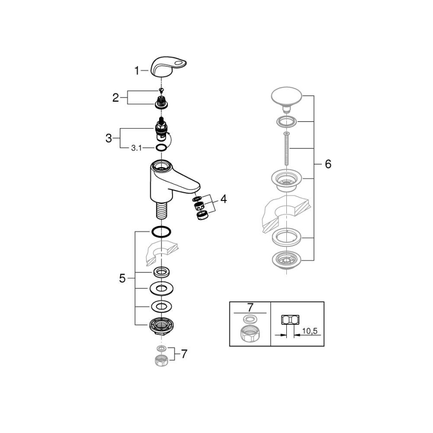 GROHE 20617001 - Стойковый вентиль SWIFT, размер XS, полированный хром