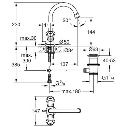 GROHE 21375001 - Раковинный смеситель COSTA L, блестящий хром
