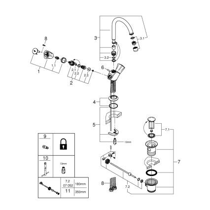 GROHE 21375001 - Змішувач для умивальника COSTA L блискучий хром