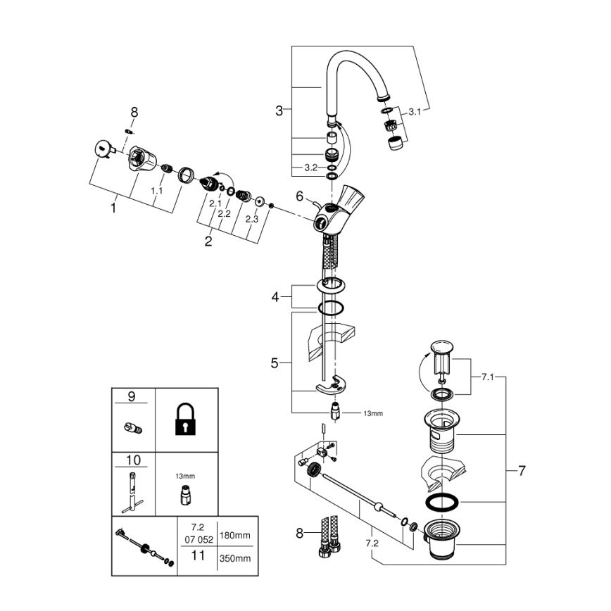 GROHE 21375001 - Змішувач для умивальника COSTA L блискучий хром