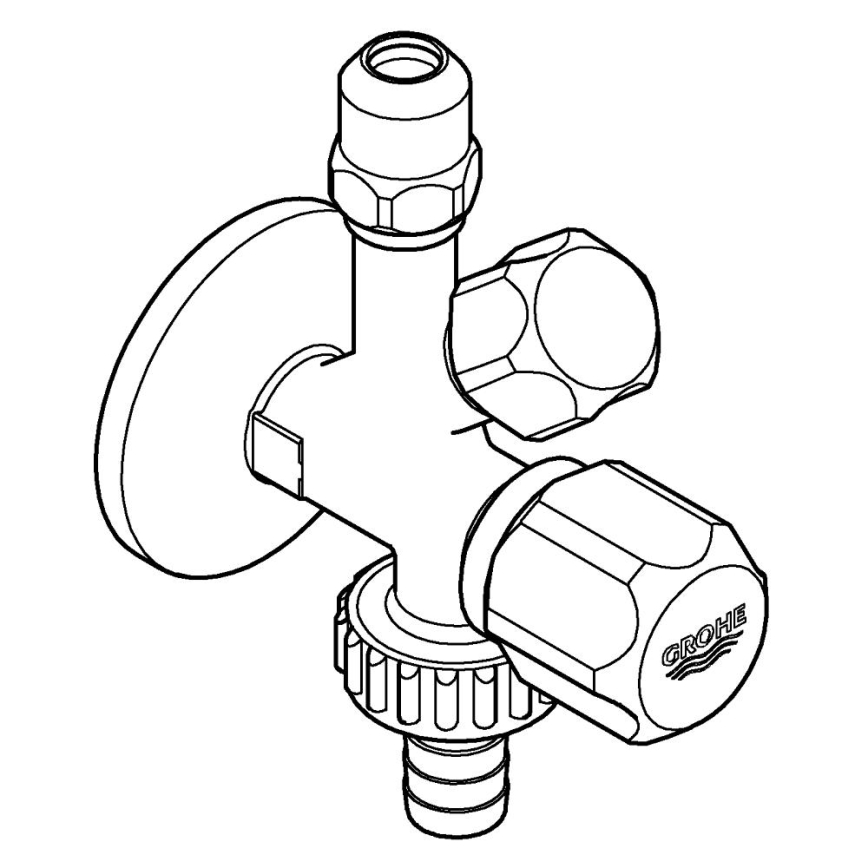 GROHE 22035000 - Комбинированный угловой вентиль UNIVERSAL DN 15 глянцевый хром