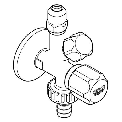 GROHE 22035000 - комбінований кутовий вентиль UNIVERSAL DN 15 полірований хром