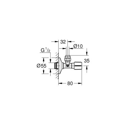 GROHE 22039000 - Угловой вентиль UNIVERSAL DN 15, глянцевый хром
