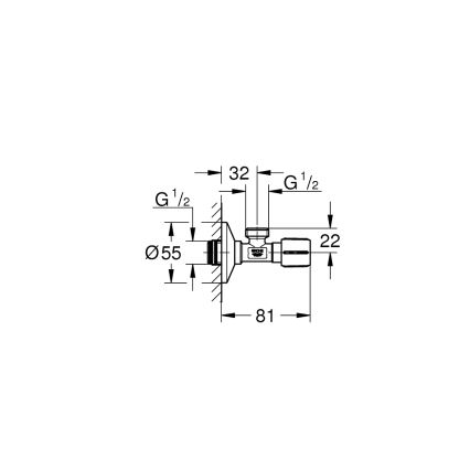 GROHE 22043000 - Кутовий вентиль UNIVERSAL DN 15 блискучий хром