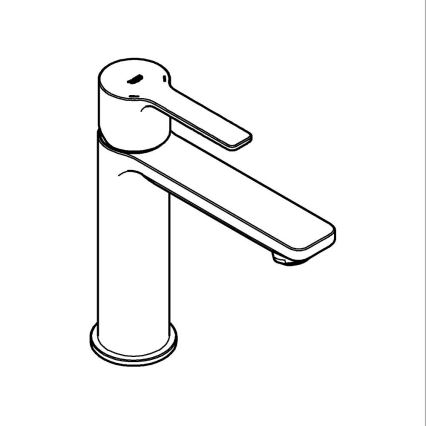 GROHE 23106001 - Змішувач для умивальника LINEARE, розмір S, полірований хром