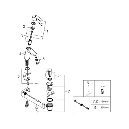 GROHE 23322001 - Раковинный смеситель EUROSMART DN 15, полированный хром
