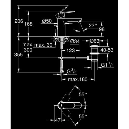 GROHE 23325000 — смеситель для раковины EUROSMART COSMOPOLITAN, размер M, хром
