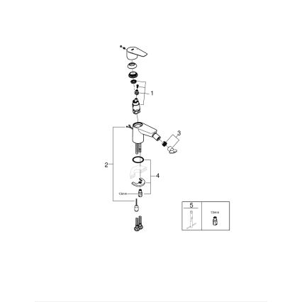 GROHE 23332001 - Смеситель для биде BAUEDGE, размер S, глянцевый хром