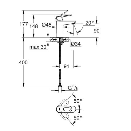 GROHE 23337000 - Раковинный смеситель BAULOOP DN 15, полированный хром