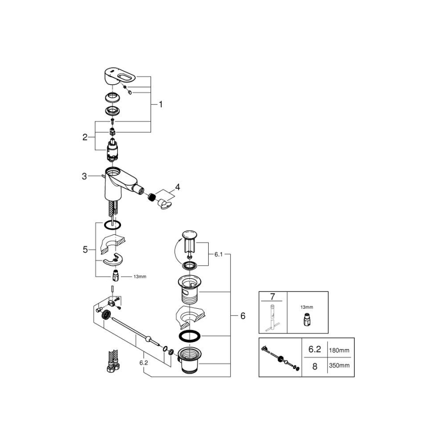 GROHE 23338000 - смеситель для биде BAULOOP, глянцевый хром