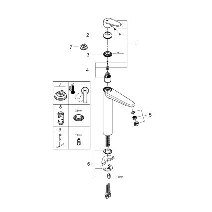 GROHE 23432000 - Раковинный смеситель EURODISC COSMOPOLITAN размер XL хром