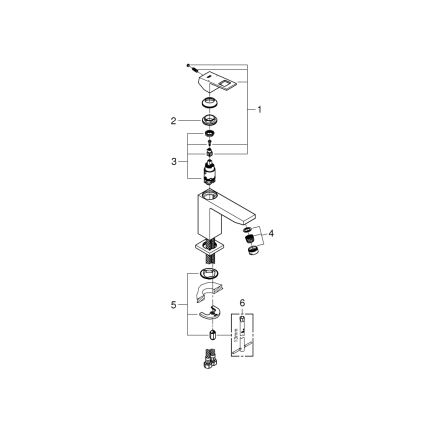 GROHE 23446000 - Змішувач для умивальника EUROCUBE DN 15 глянцевий хром