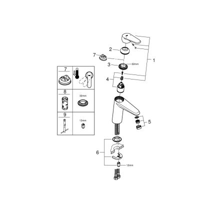 GROHE 23449002 - Змішувач для умивальника EURODISC COSMOPOLITAN розмір M хром