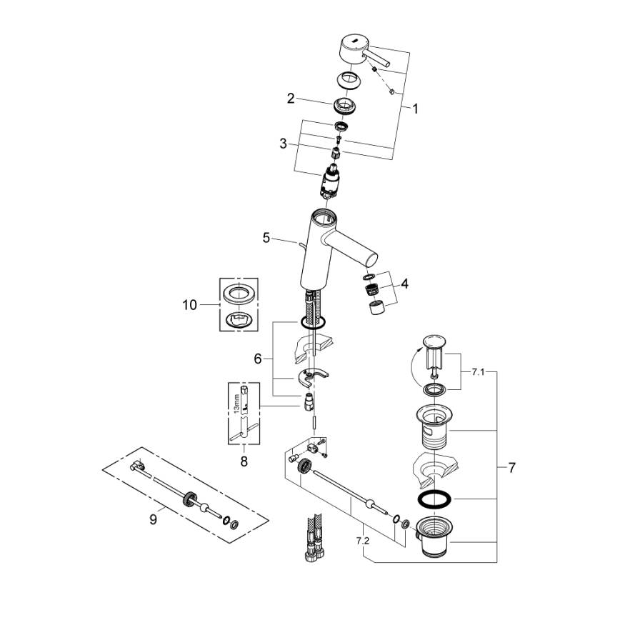 GROHE 23450001 - Смеситель для раковины CONCETTO M блестящий хром
