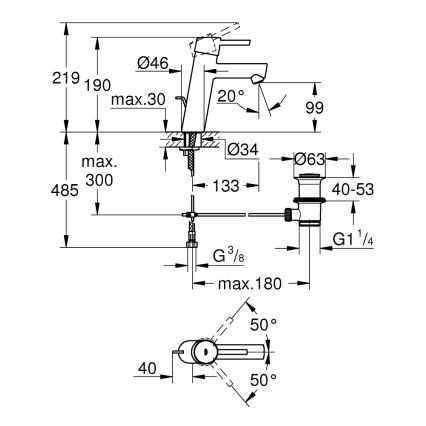 GROHE 23450001 - Смеситель для раковины CONCETTO M блестящий хром