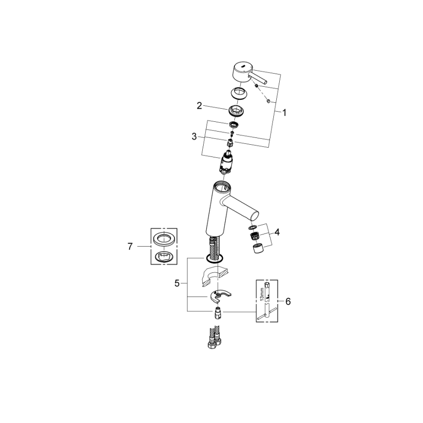 GROHE 23451001 - Раковинный смеситель CONCETTO DN 15, глянцевый хром