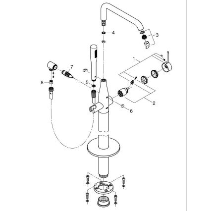 GROHE 23491DC1 - смеситель для ванны ESSENCE, 277 мм, нержавеющая сталь