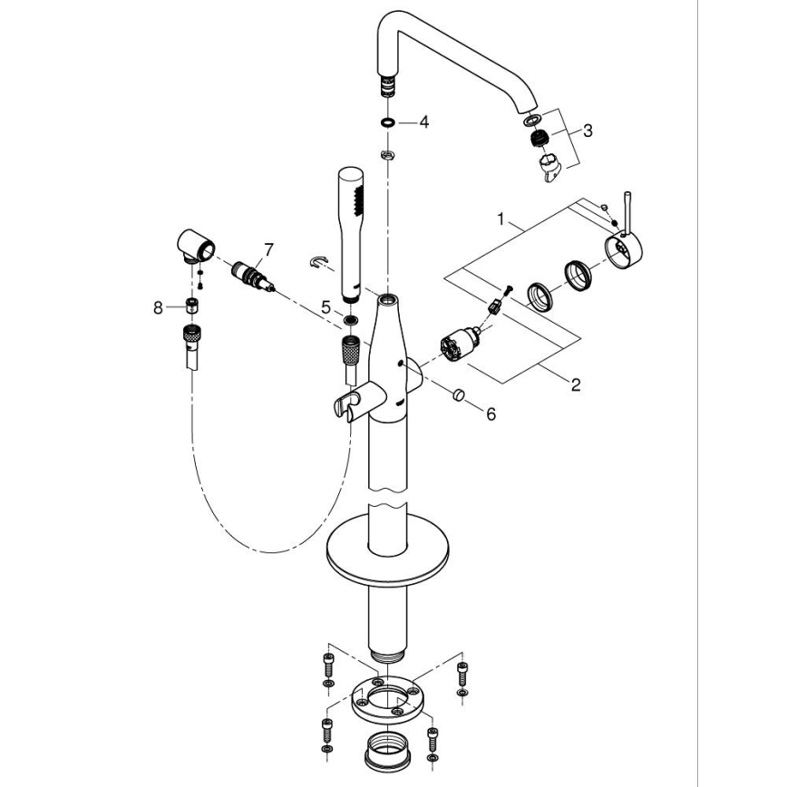 GROHE 23491DC1 - смеситель для ванны ESSENCE, 277 мм, нержавеющая сталь