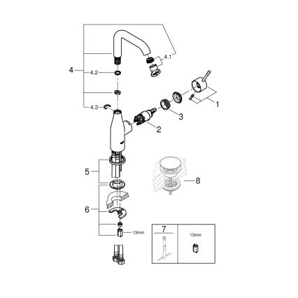 GROHE 23541001 - Смеситель для раковины ESSENCE DN 15 полированный хром