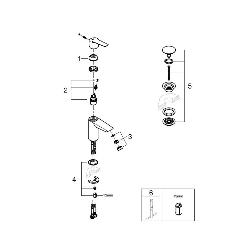 GROHE 23550002 - Раковинный смеситель START DN 15, полированный хром