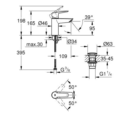 GROHE 23550002 - Раковинный смеситель START DN 15, полированный хром