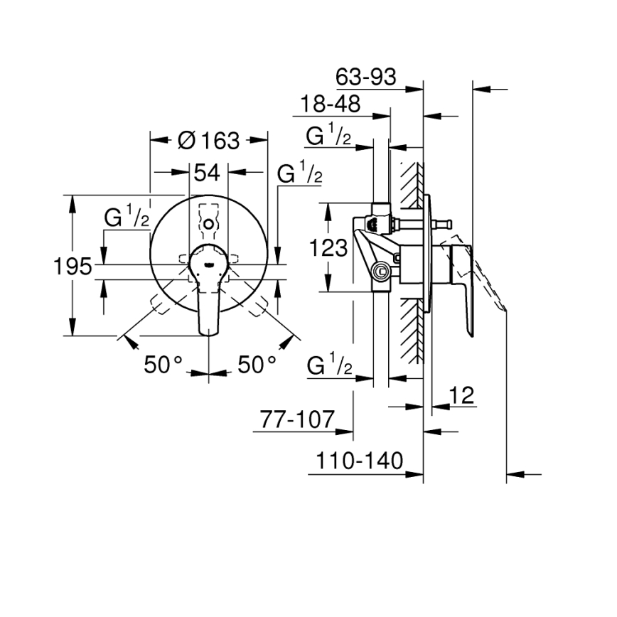 GROHE 23558002 - Змішувач для ванни START блискучий хром