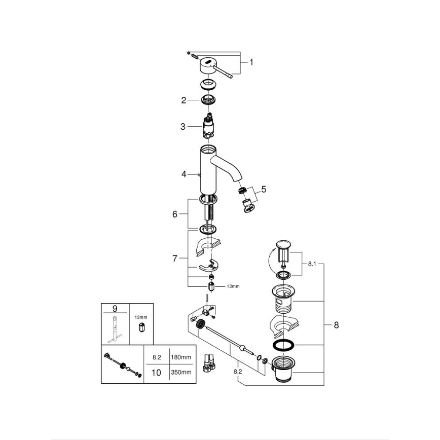 GROHE 23589DA1 - Раковинный смеситель ESSENCE DN 15, медный