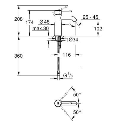 GROHE 23590DA1 - Смеситель для умывальника ESSENCE DN 15 бронзовый