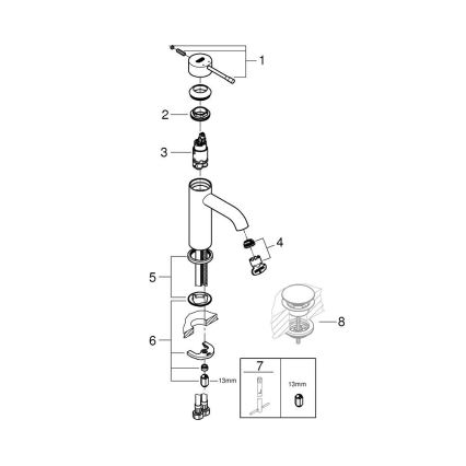 GROHE 23590GN1 - Змішувач для умивальника ESSENCE, розмір S, золотий
