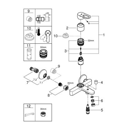 GROHE 23603000 - Змішувач для ванни BAULOOP DN 15, блискучий хром