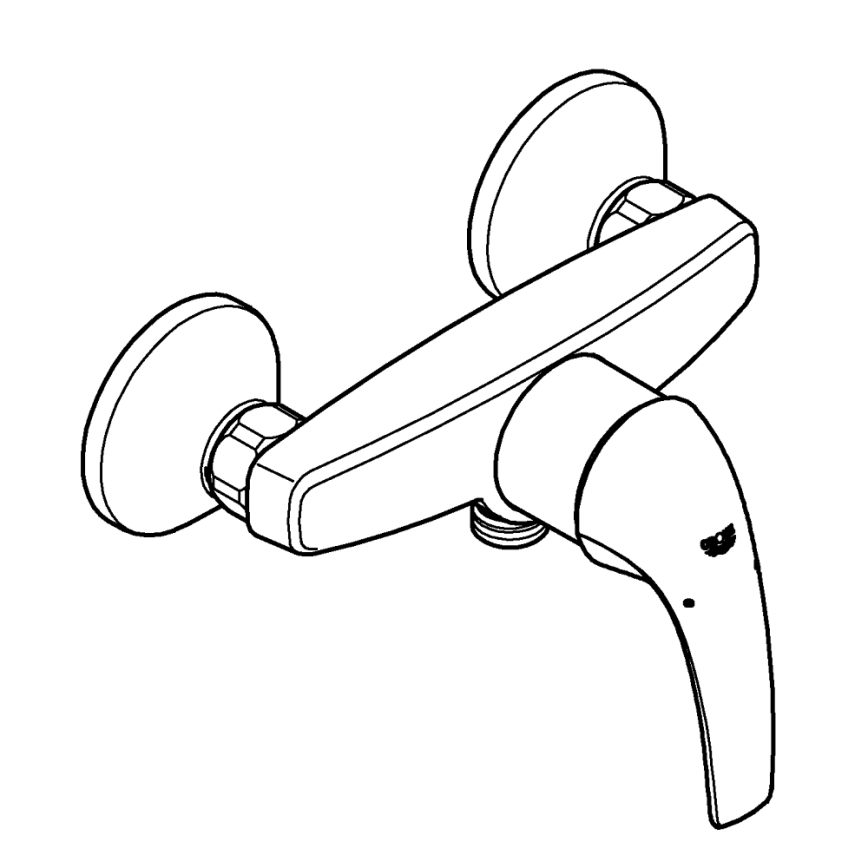 GROHE 23631000 - Душевой смеситель BAUCURVE 150 мм, полированный хром