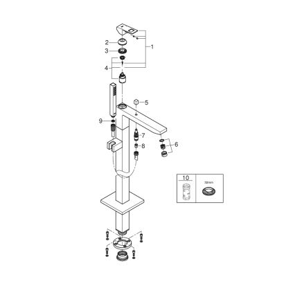 GROHE 23672001 - Ванний змішувач EUROCUBE 298 mm полірований хром