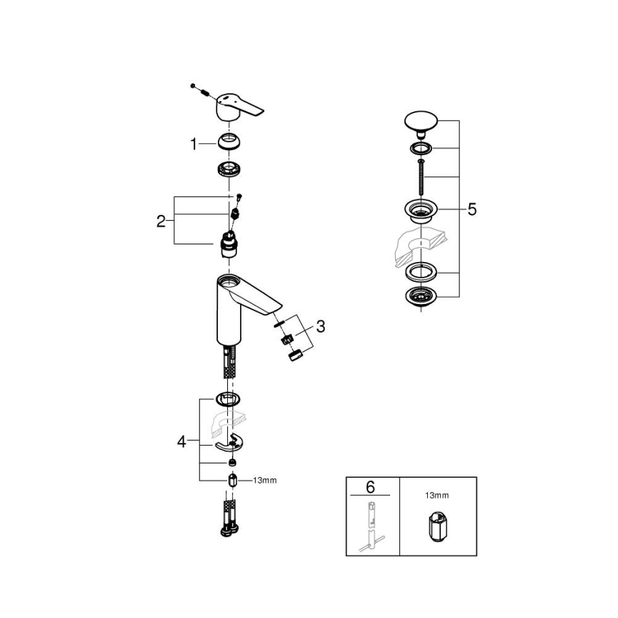 GROHE 23746002 - смеситель для раковины START размер M глянцевый хром