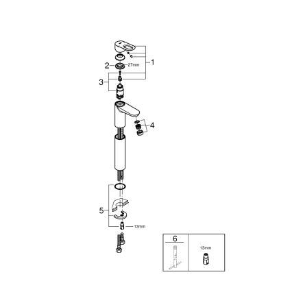 GROHE 23764000 - Смеситель для раковины BAULOOP DN 15 глянцевый хром