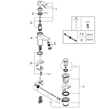 GROHE 23769000 - Смеситель для раковины START FLOW, глянцевый хром