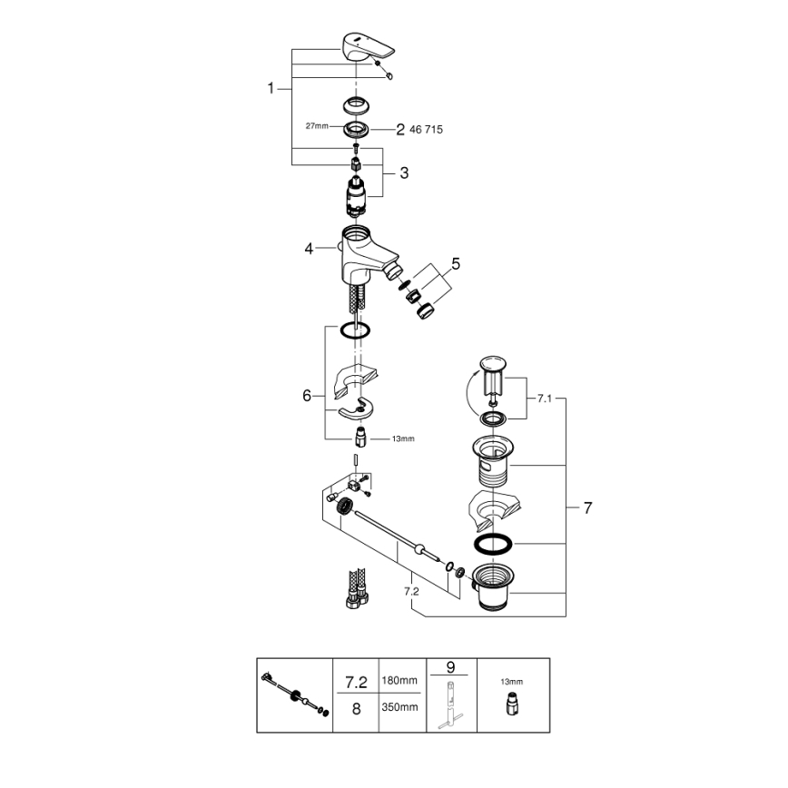 GROHE 23770000 - Смеситель для биде START FLOW, глянцевый хром