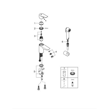 GROHE 23773001 - Змішувач для умивальника START EDGE розмір S глянцевий хром