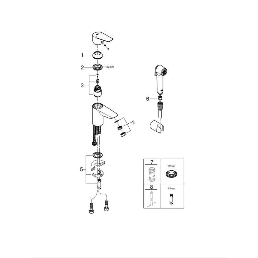 GROHE 23773001 - Змішувач для умивальника START EDGE розмір S глянцевий хром