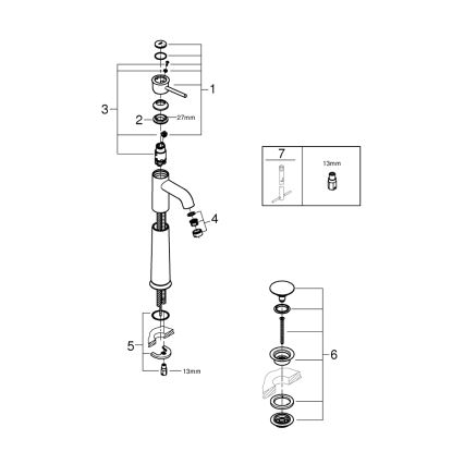 GROHE 23784000 - Смеситель для умывальника START CLASSIC 357 мм глянцевый хром