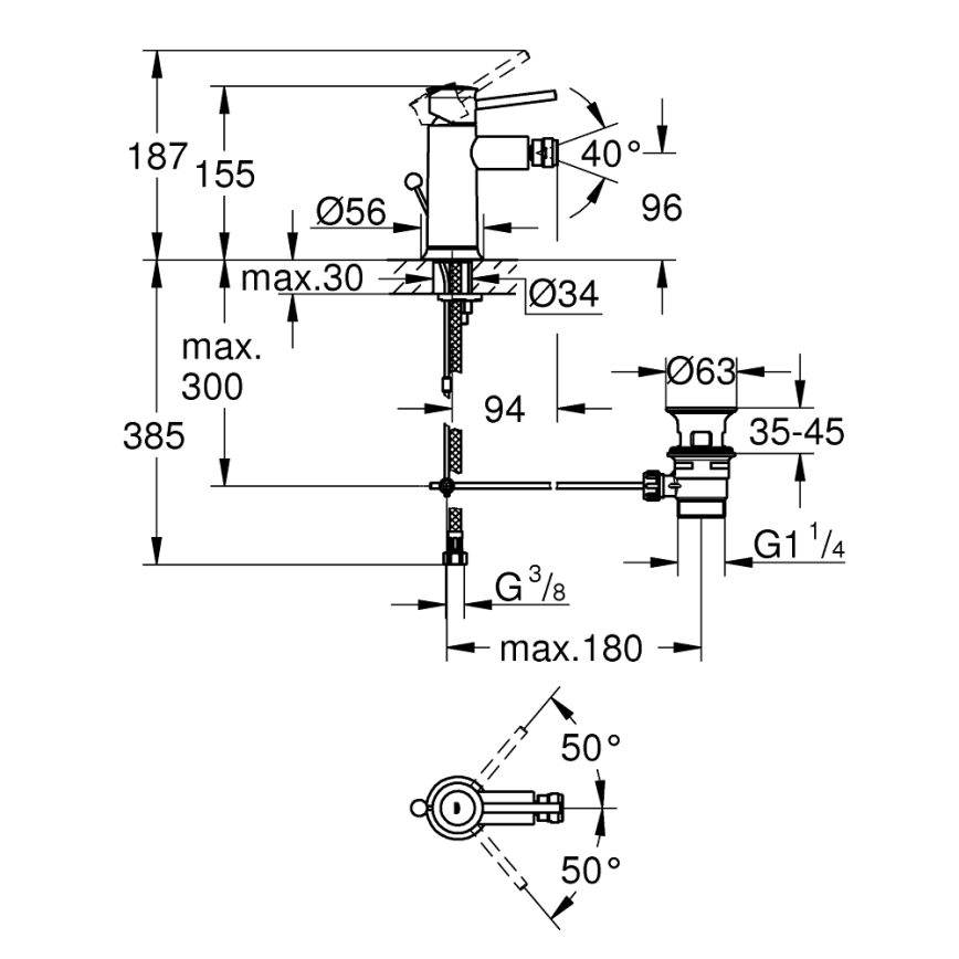 GROHE 23785000 - Смеситель для биде START CLASSIC глянцевый хром