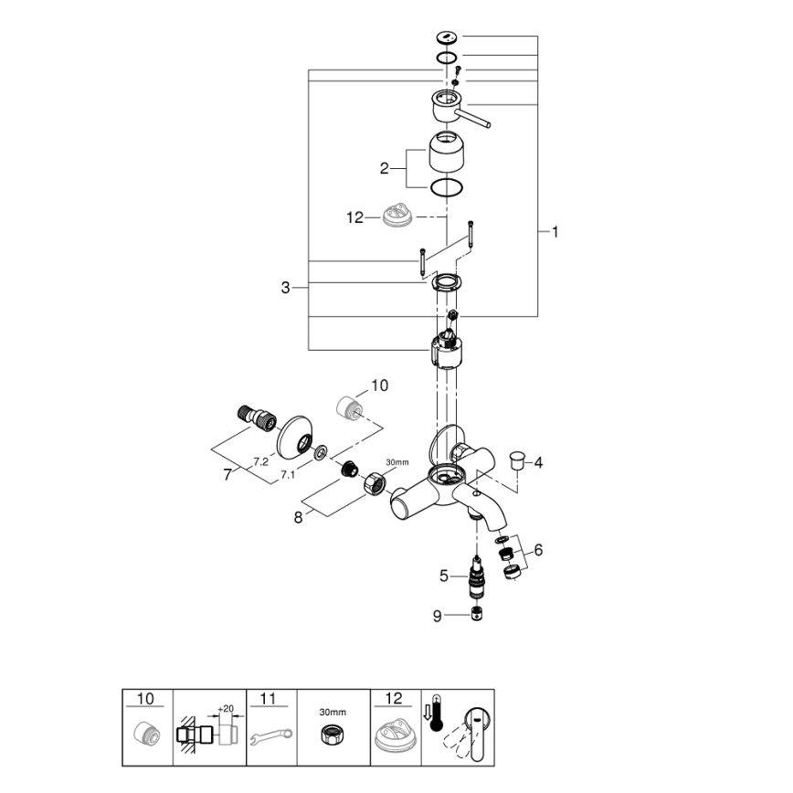 GROHE 23787000 - Змішувач для ванни START CLASSIC DN 15 полірований хром