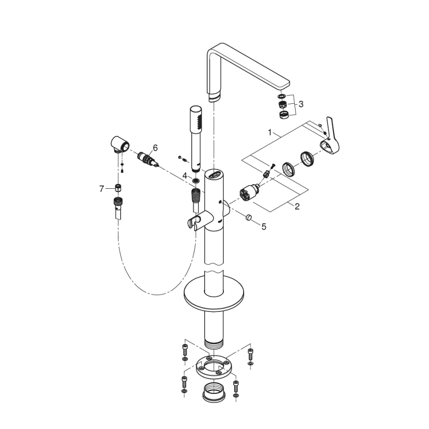 GROHE 23792001 - смеситель для ванны LINEARE 271 мм, полированный хром