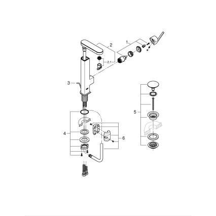 GROHE 23844003 - Змішувач для умивальника PLUS, розмір L, полірований хром