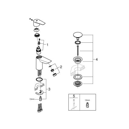 GROHE 23898001 - Змішувач для умивальника START EDGE, полірований хром