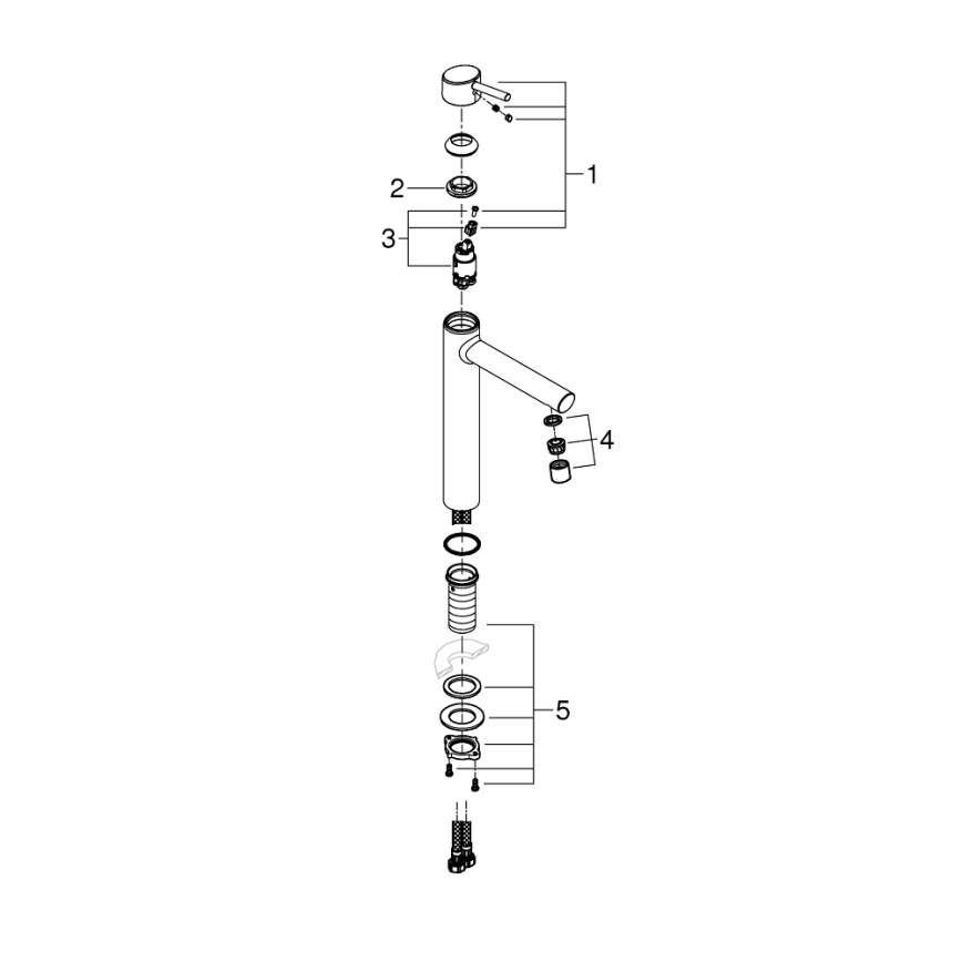 GROHE 23920001 - Змішувач для умивальника CONCETTO, розмір XL, поліруваний хром