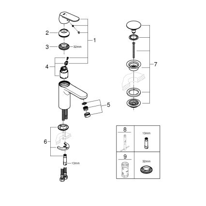 GROHE 23928000 - Смеситель для раковины DN 15 размер M глянцевый хром